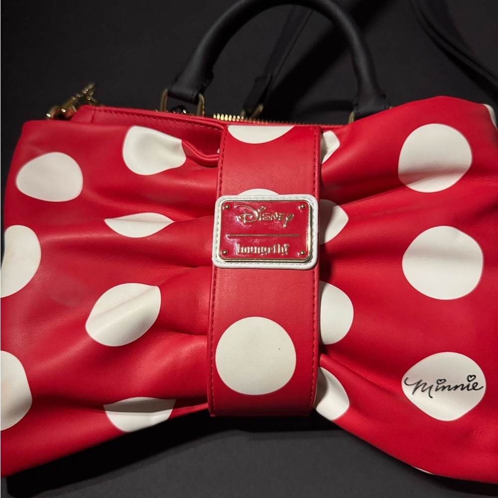 Disney Minnie Red and White Polka Dot Mini Bag Loungefly